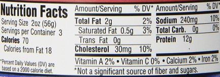 canned wild caught Alaska salmon nutrition label