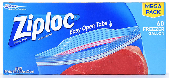 Ziploc freezer one gallon resealable plastic bags