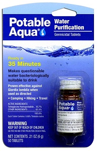 Iodine water purification tablets