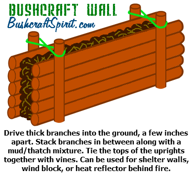how to build a bushcraft wall